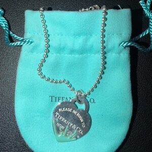 Tiffany & Co. Silver Heart Pendant with Blue Accents